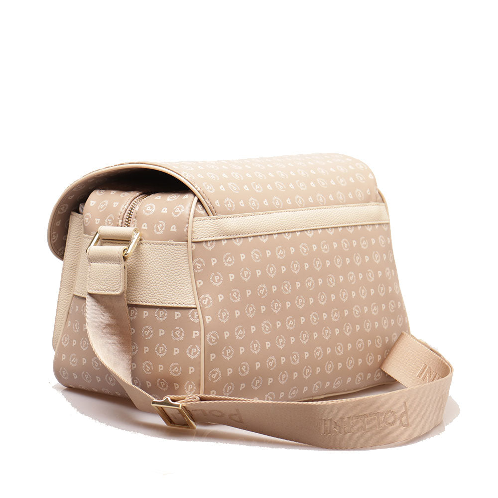Borsa Donna Messenger Multitasche POLLINI linea Heritage Soft Beige e Avorio