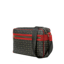 Borsa Donna Messenger POLLINI Linea Heritage Logo Classic colore Nero e Rosso Lacca
