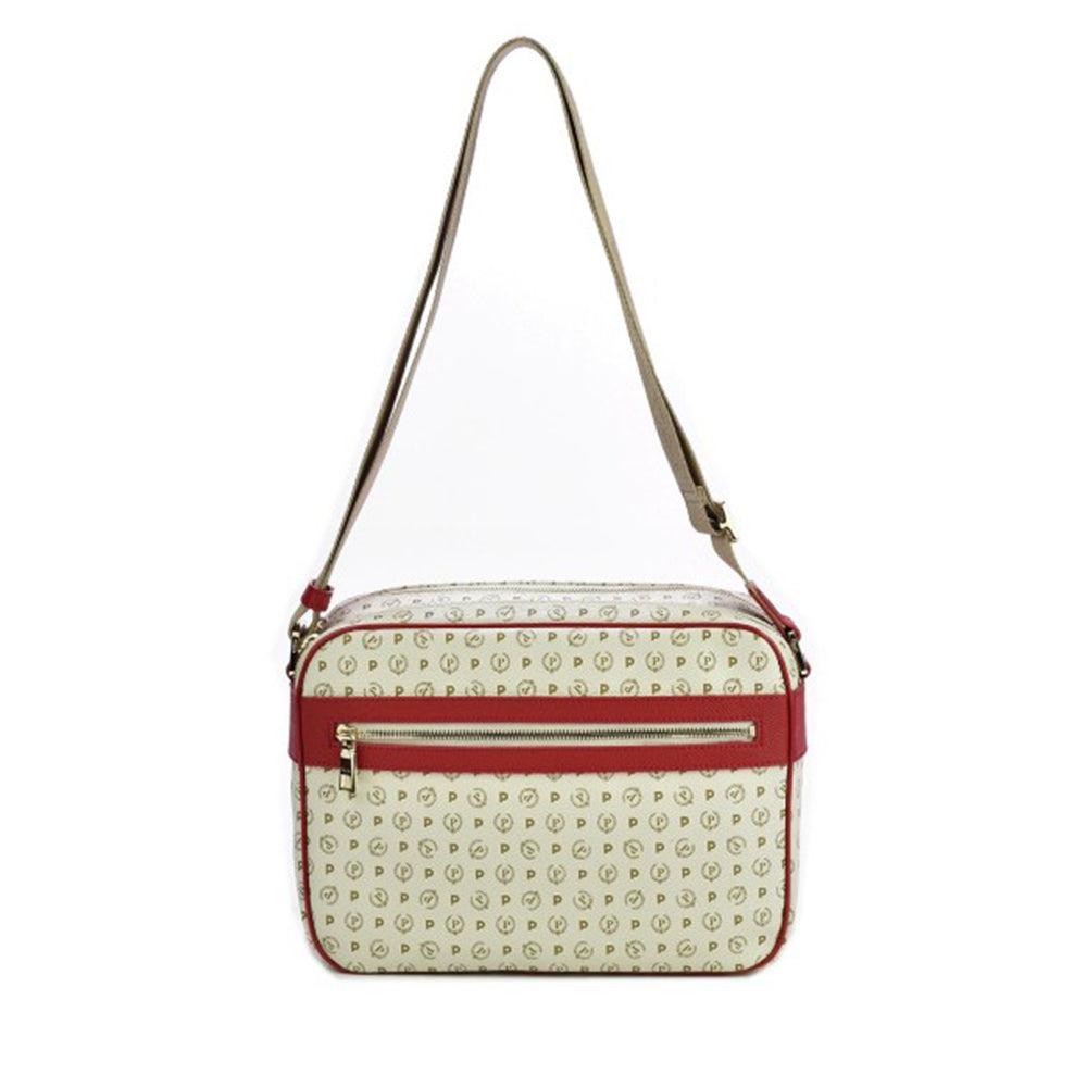 Borsa Donna Messenger POLLINI Linea Heritage Logo Classic Avorio e Lacca