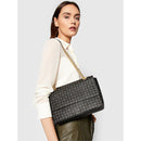 Damen Schultertasche und Umhängetasche POLLINI Heritage Line Logo Classic Schwarz