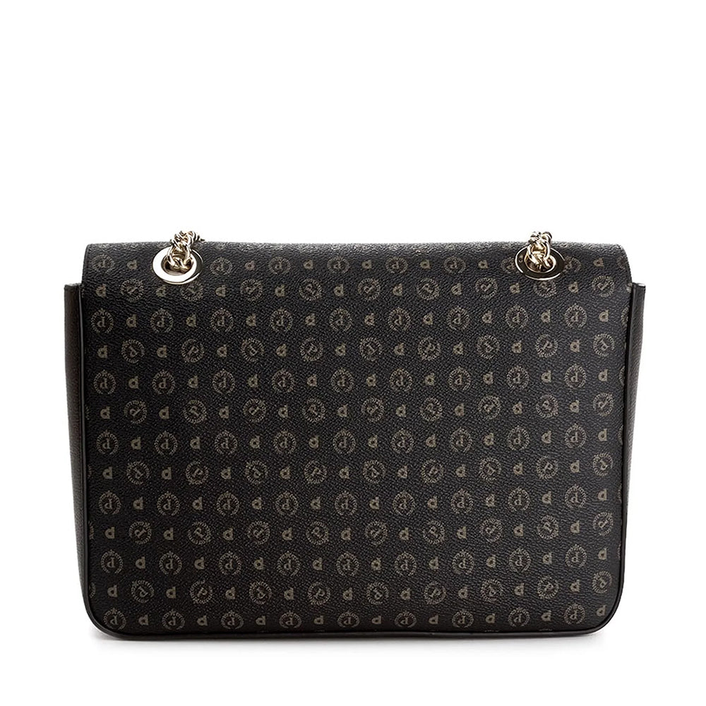 Damen Schultertasche und Umhängetasche POLLINI Heritage Line Logo Classic Schwarz