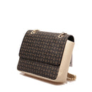 Borsa Donna a Spalla e Tracolla POLLINI Linea Heritage Logo Classic Nero e Avorio