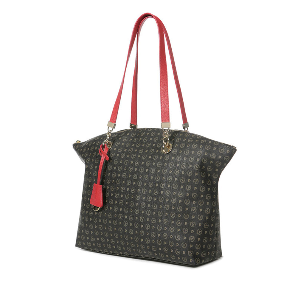 Shopping Bag POLLINI Linea Heritage Logo Classic Nero e Lacca