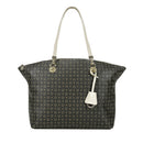 Black and Ivory Tote Bag POLLINI Heritage Logo Classic