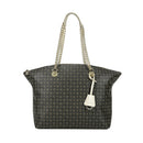 Black and Ivory Tote Bag POLLINI Heritage Logo Classic