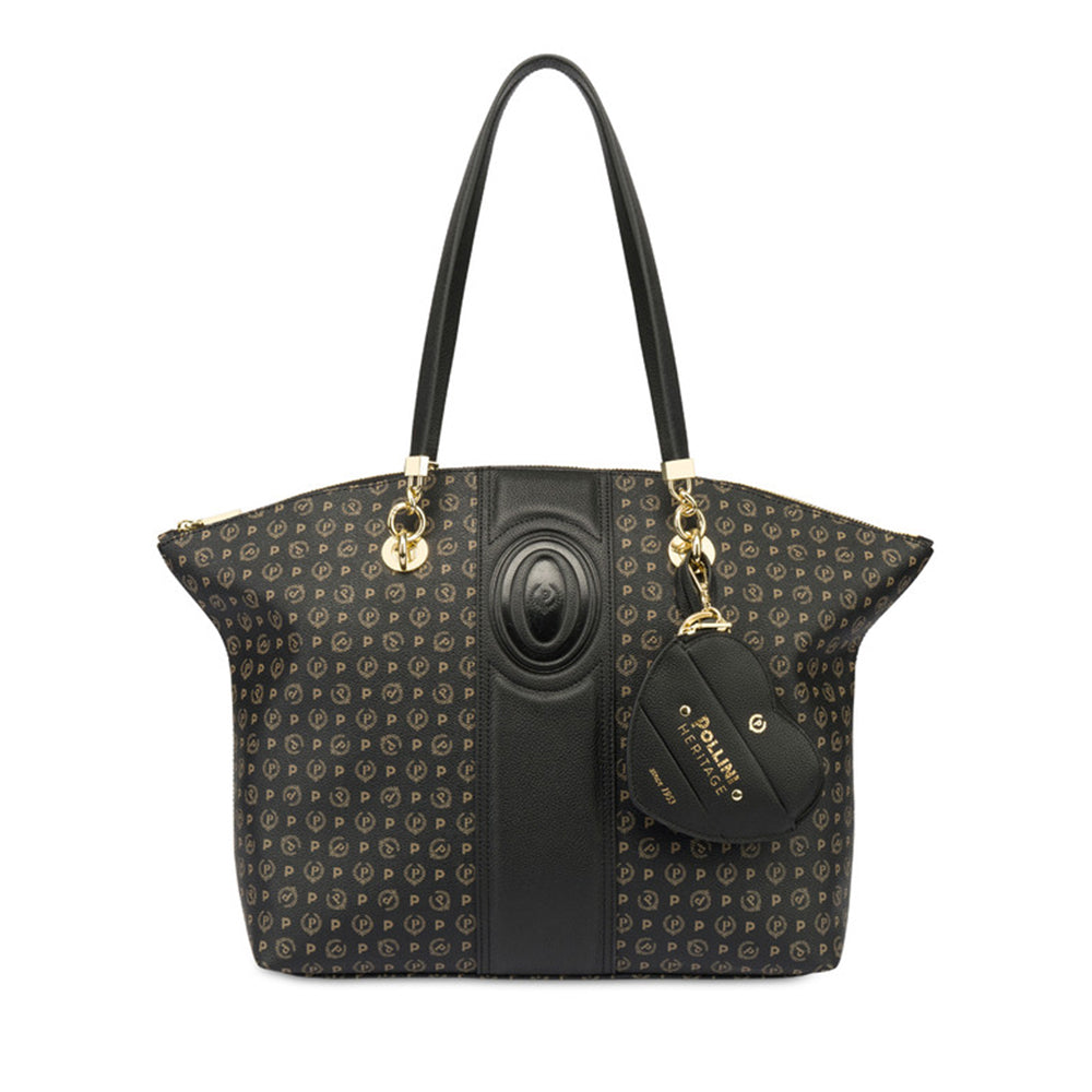 Shopping Bag POLLINI Linea Heritage 70th Anniversary Nero e Nero