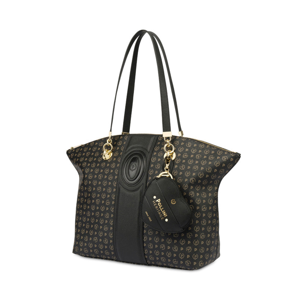 Shopping Bag POLLINI Linea Heritage 70th Anniversary Nero e Nero