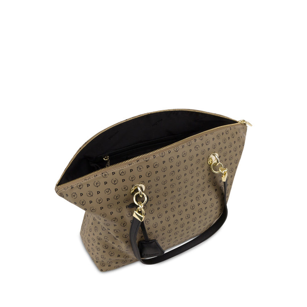 Shopping Bag POLLINI Linea Heritage Soft Touch Taupe e Nero