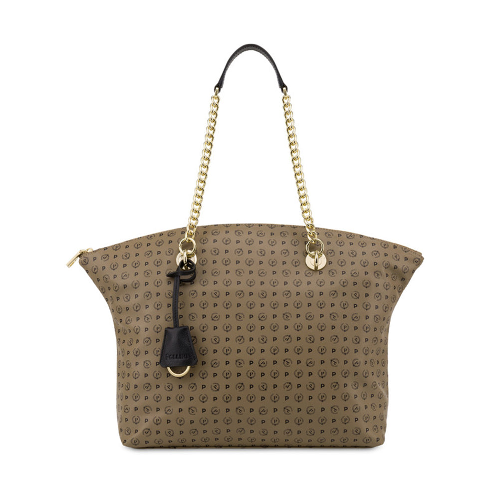 Shopping Bag POLLINI Linea Heritage Soft Touch Taupe e Nero