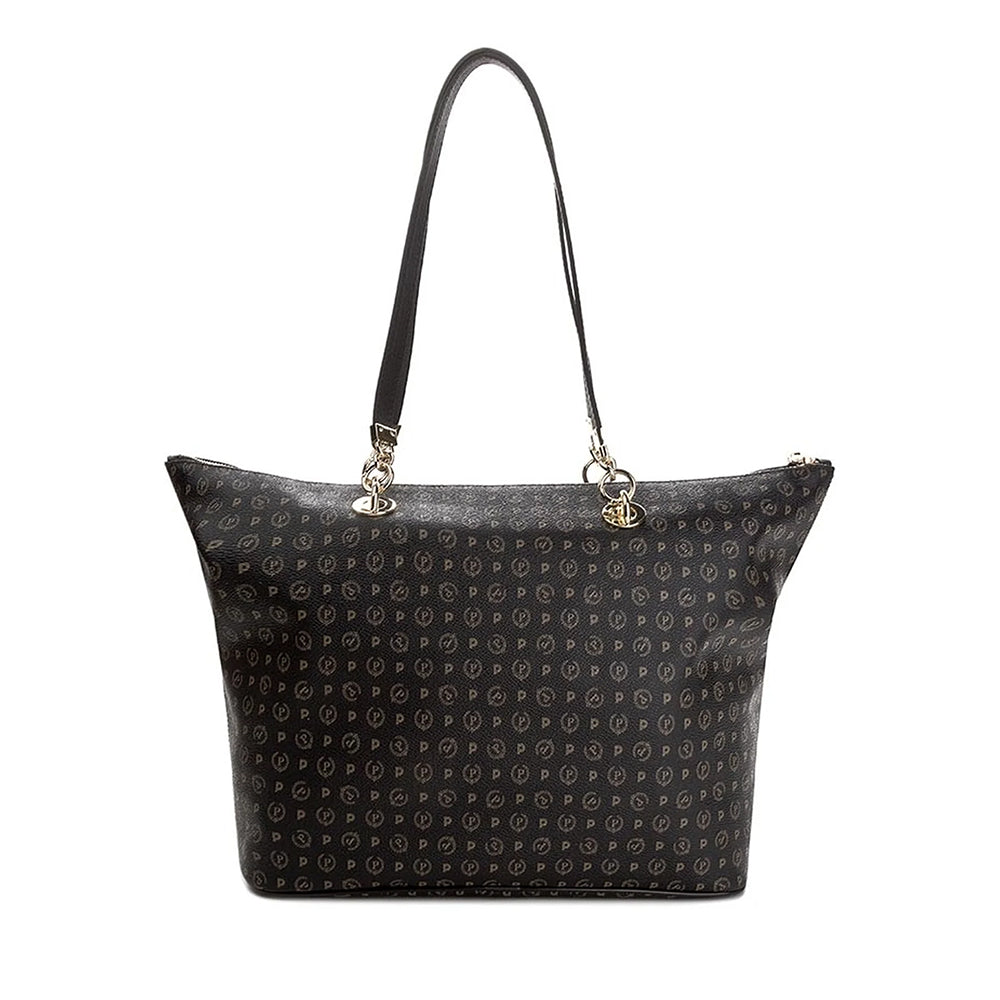 Shopping Bag Donna POLLINI linea Heritage Logo Classic Nero e Nero