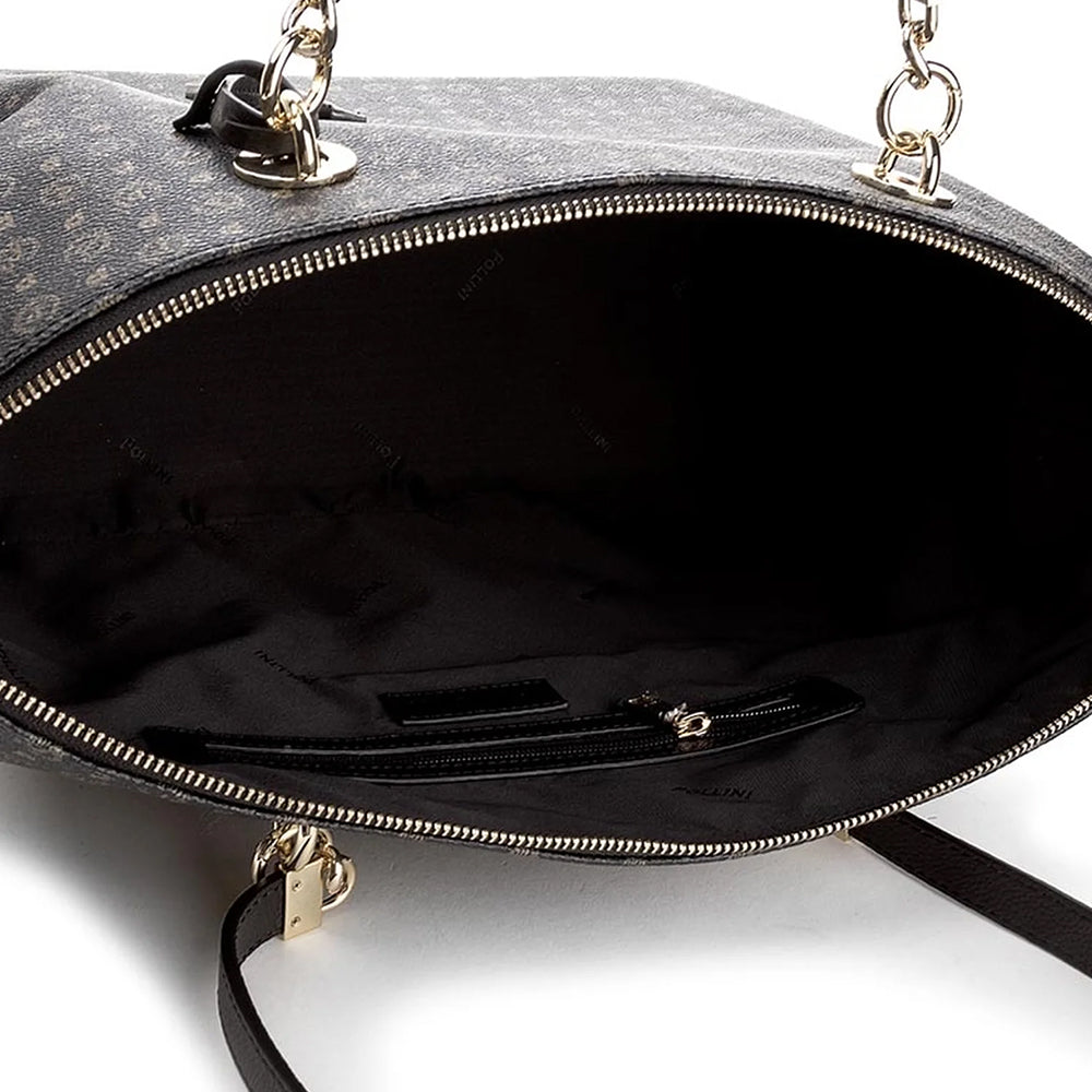 Shopping Bag Donna POLLINI linea Heritage Logo Classic Nero e Nero