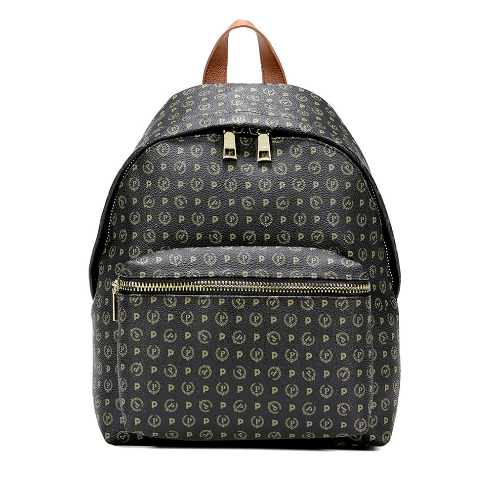 Zaino Donna POLLINI linea Heritage Logo Classic Nero e Marrone
