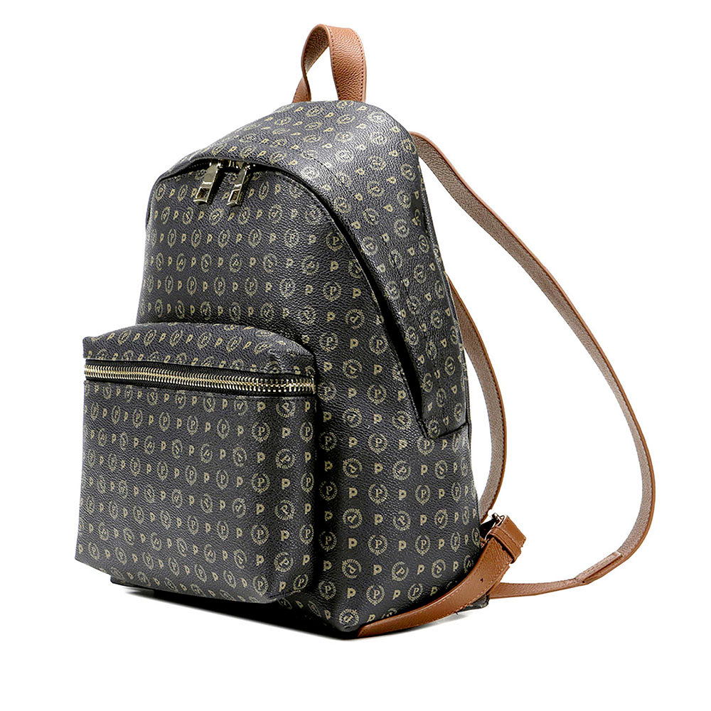 Zaino Donna POLLINI linea Heritage Logo Classic Nero e Marrone