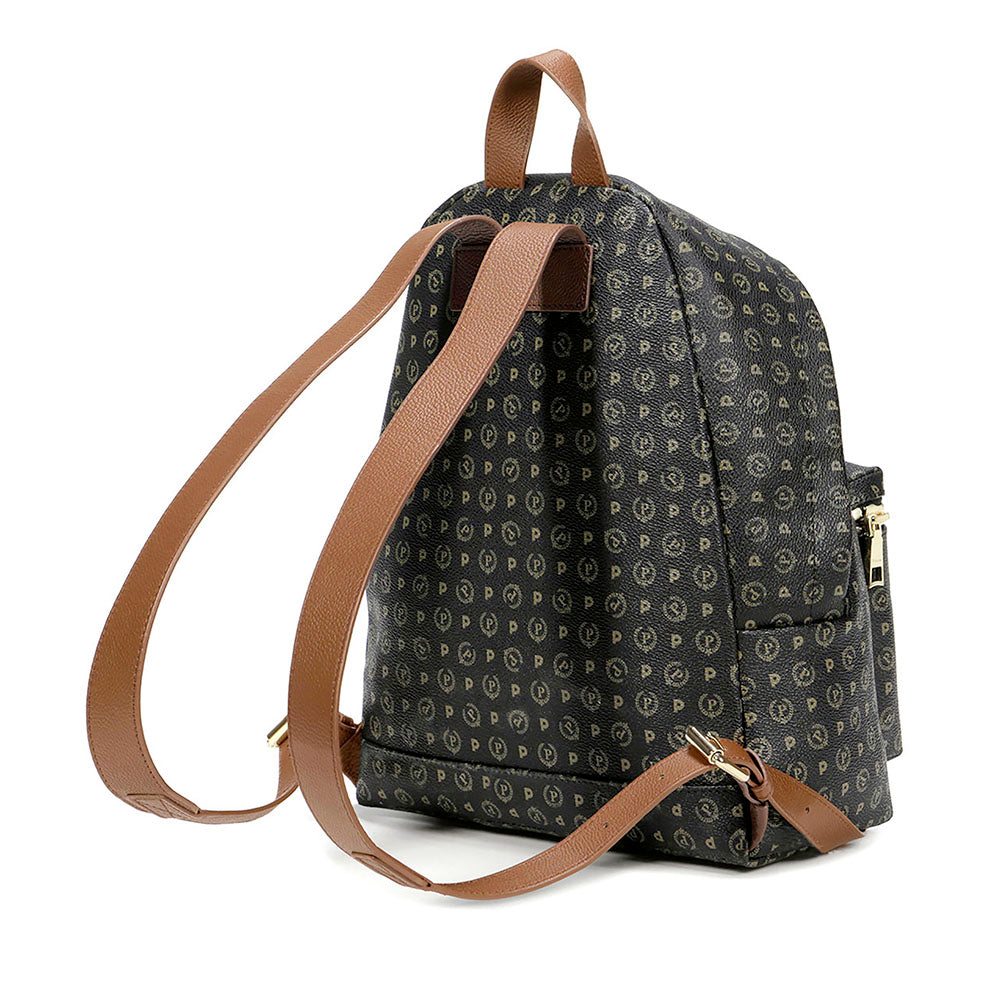 Zaino Donna POLLINI linea Heritage Logo Classic Nero e Marrone