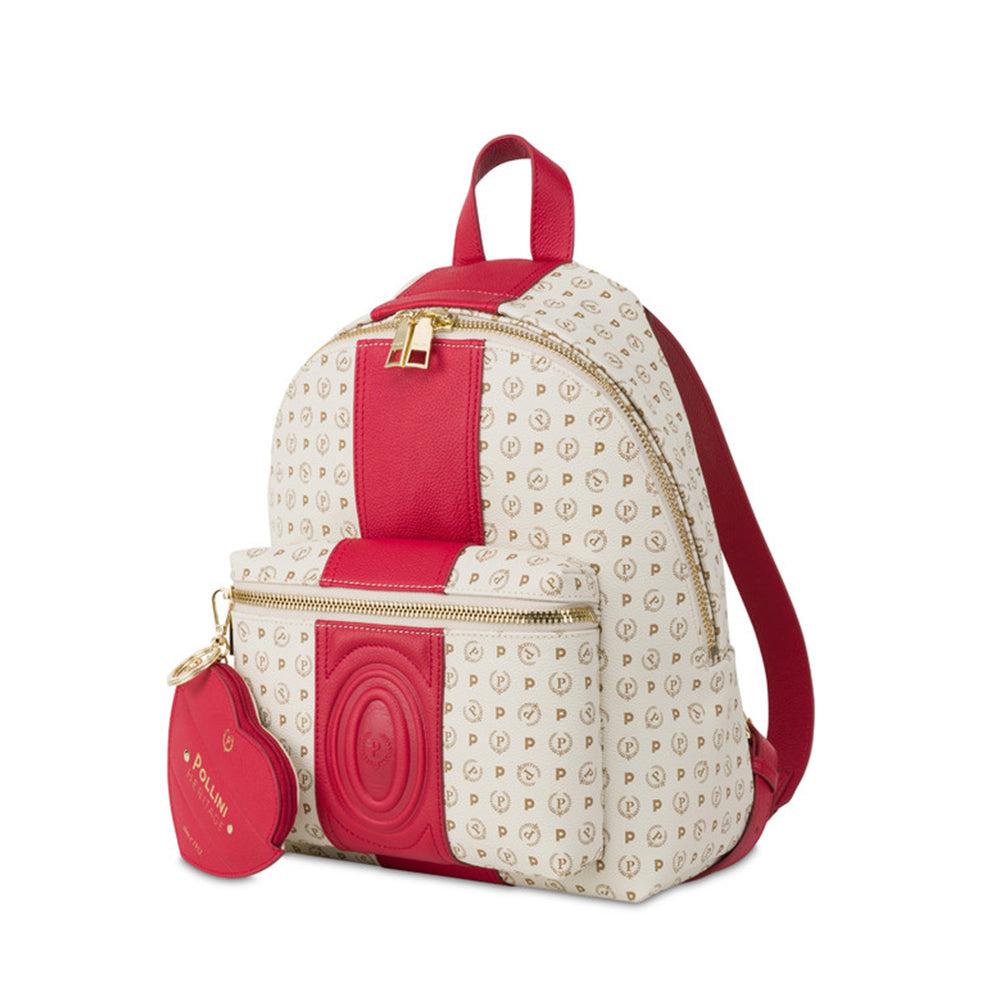 POLLINI Damenrucksack Heritage Line 70th Anniversary Elfenbein und Rot