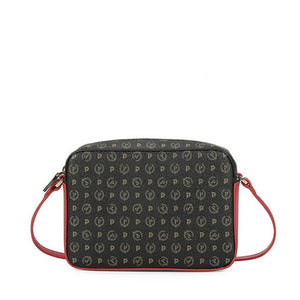 POLLINI Damen Umhängetasche Heritage Line Logo Classic Schwarz und Rot