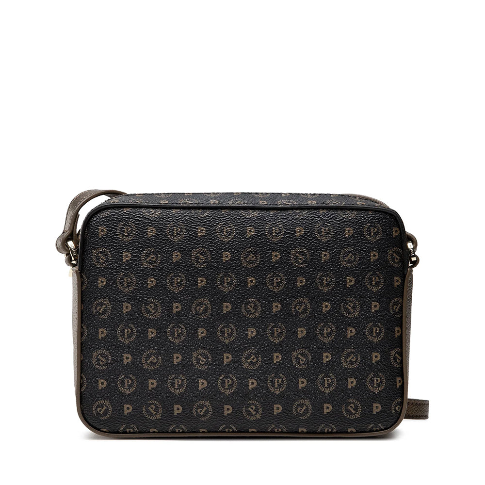 Borsa Donna a Tracolla POLLINI linea Heritage Logo Classic Nero e Bronzo