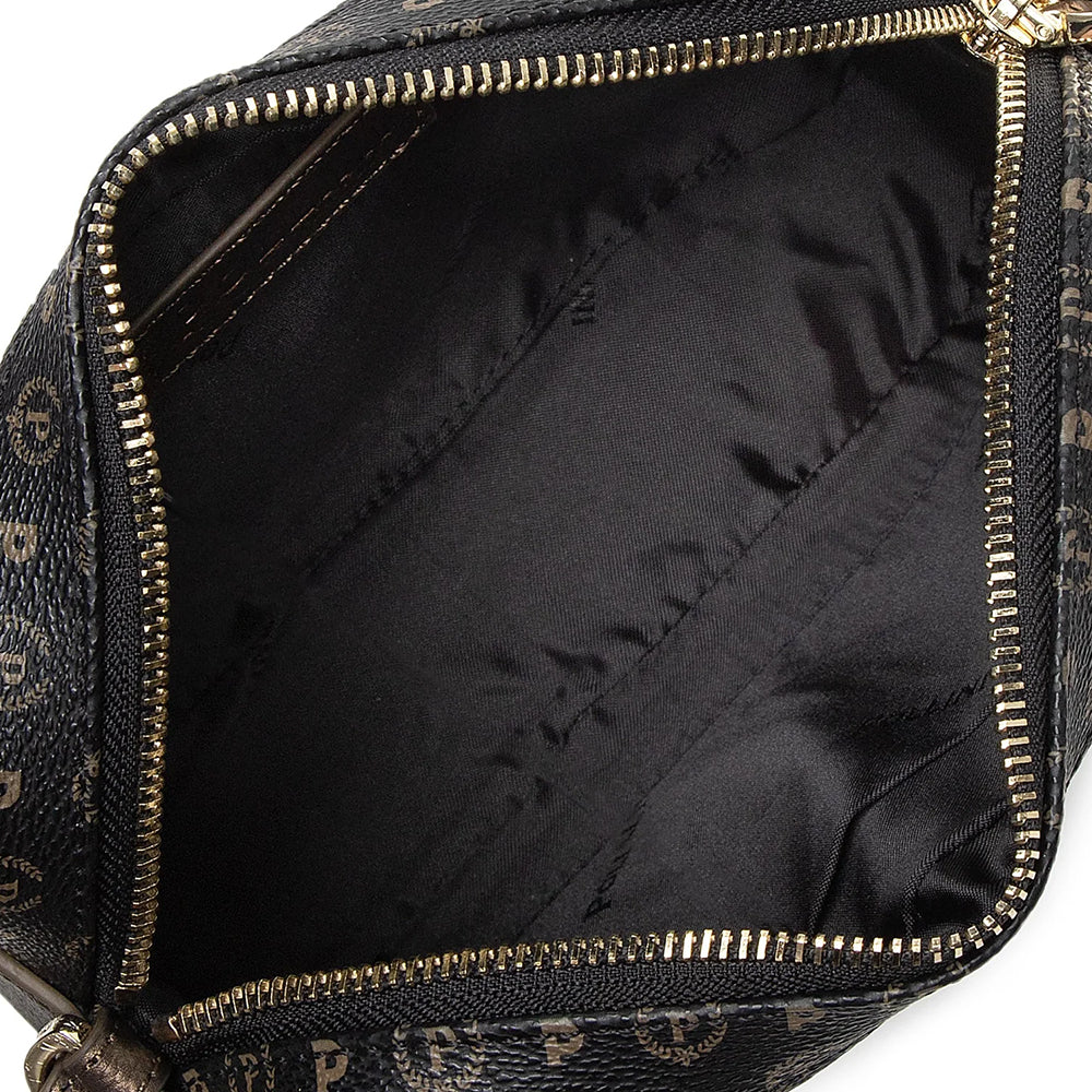 POLLINI Damen Umhängetasche Heritage Line Logo Classic Schwarz und Bronze
