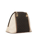 Borsa Donna a Mano POLLINI Linea Heritage Logo Avorio Nero e Bronzo