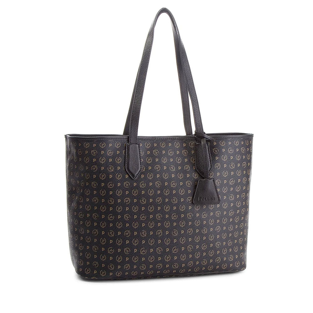 Shopping Bag POLLINI linea Heritage Logo Classic Nero e Nero