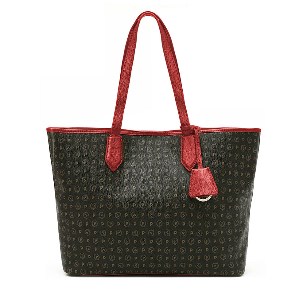 Shopping Bag POLLINI linea Heritage Logo Classic Nero e Lacca