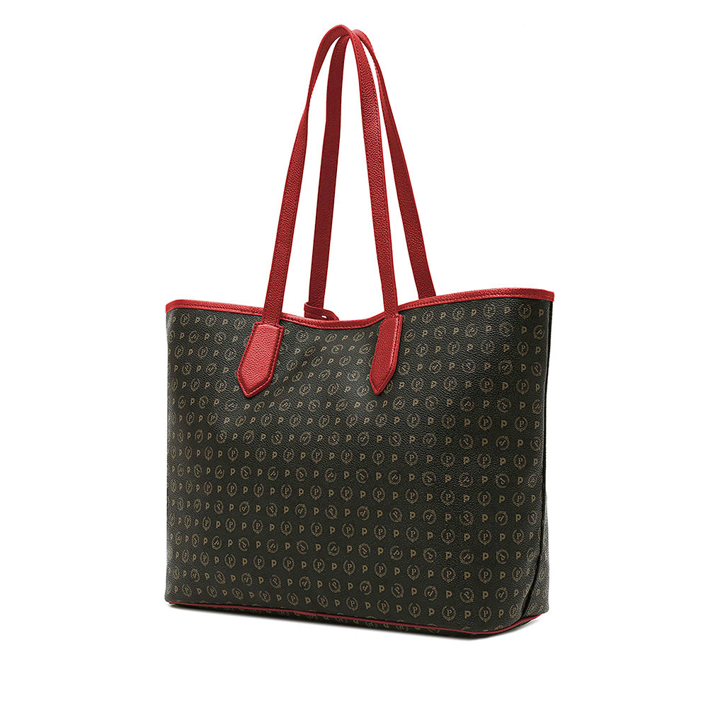 Shopping Bag POLLINI linea Heritage Logo Classic Nero e Lacca