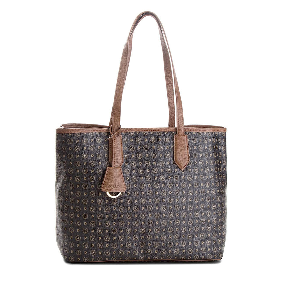 Shopping Bag POLLINI linea Heritage Logo Classic Nero e Marrone