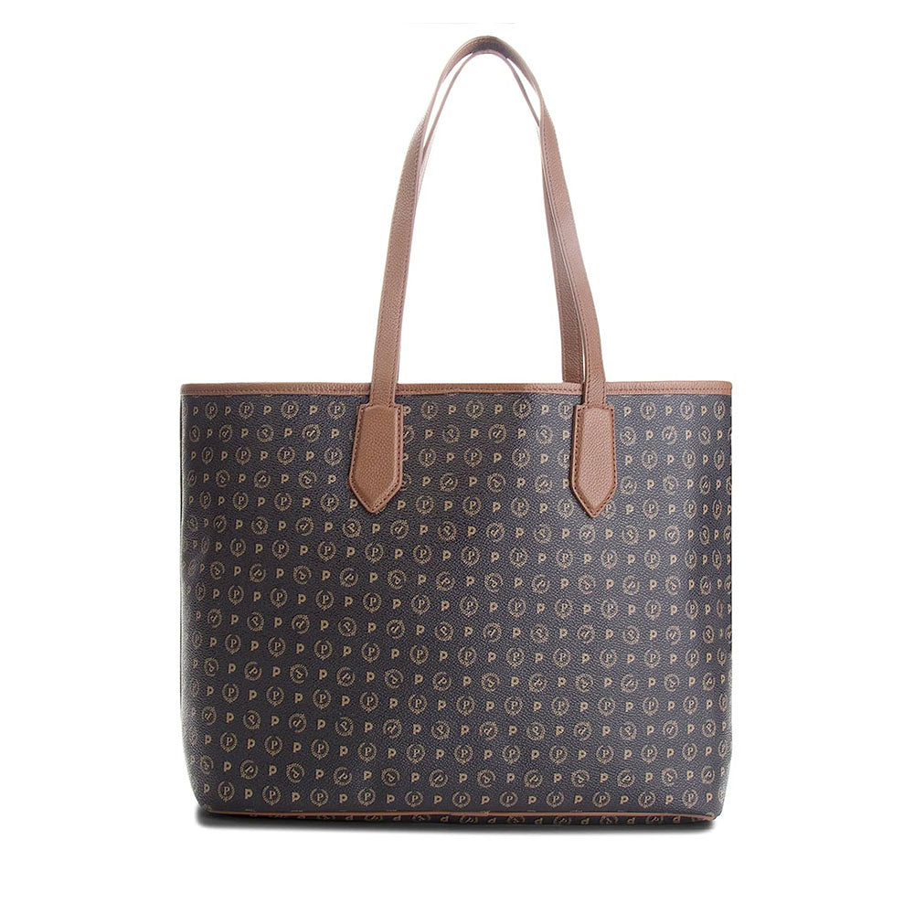 Shopping Bag POLLINI linea Heritage Logo Classic Nero e Marrone