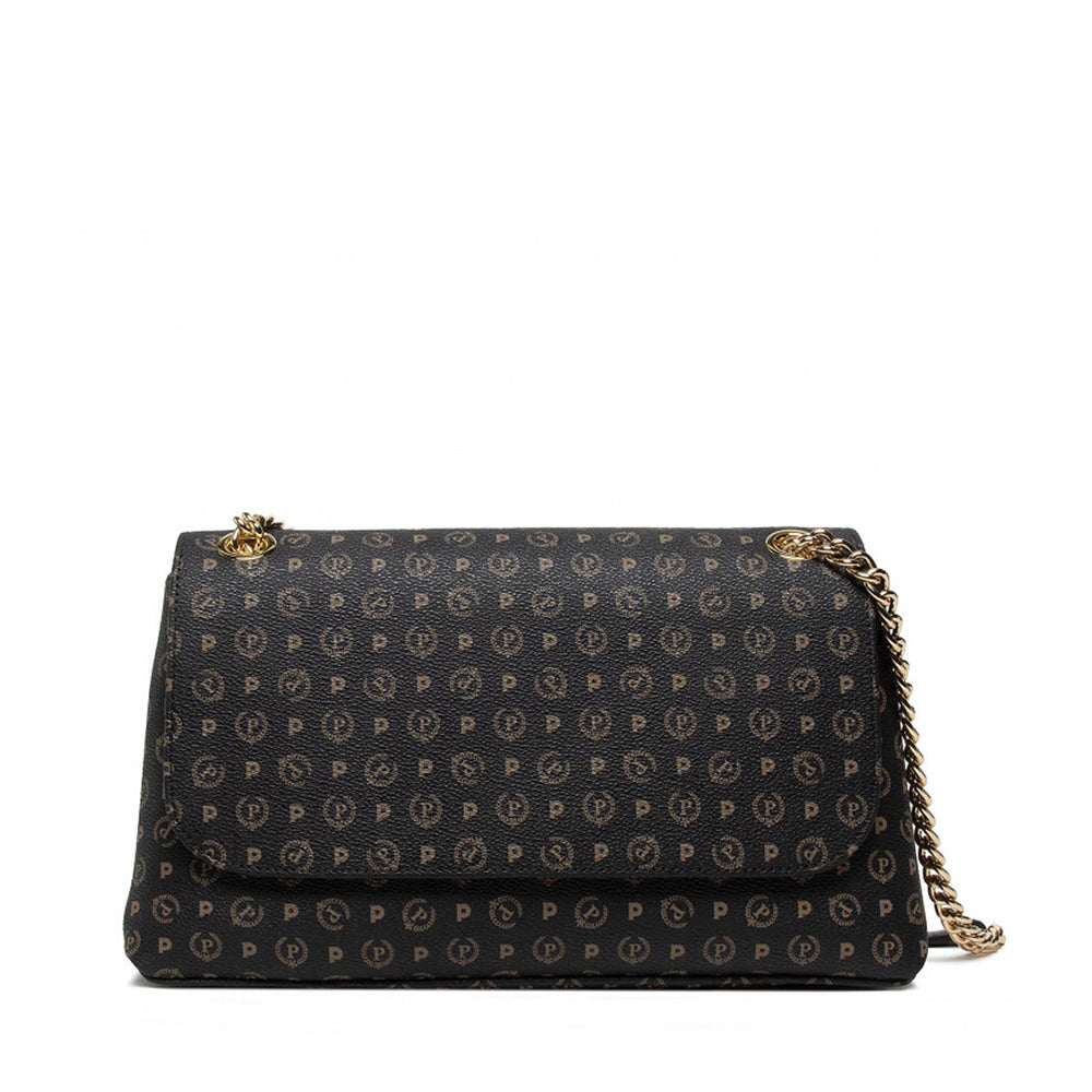 Borsa Donna a Spalla POLLINI Linea Heritage Logo Classic Nero e Nero