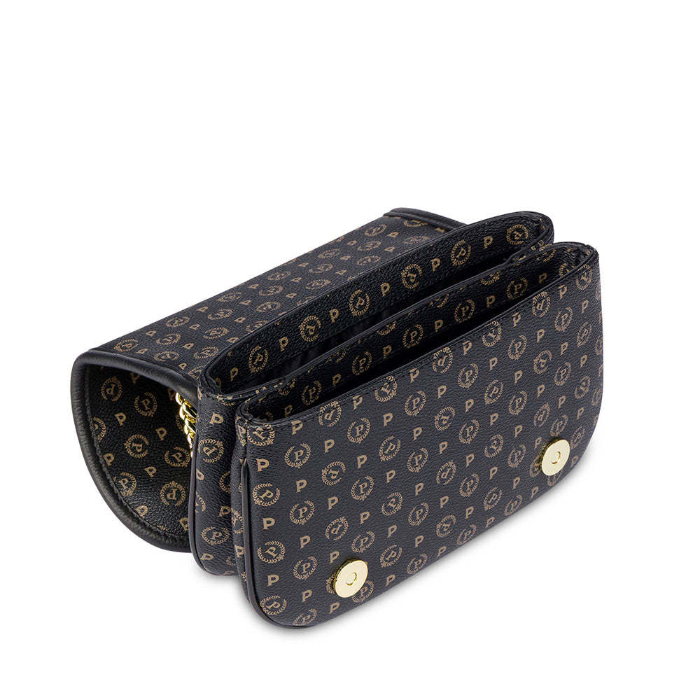 Borsa Donna a Tracolla POLLINI linea Heritage Logo Classic Nero e Nero