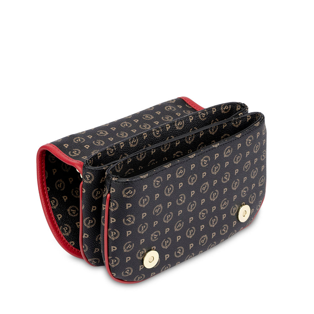 Borsa Donna a Tracolla POLLINI linea Heritage Logo Classic Nero e Lacca