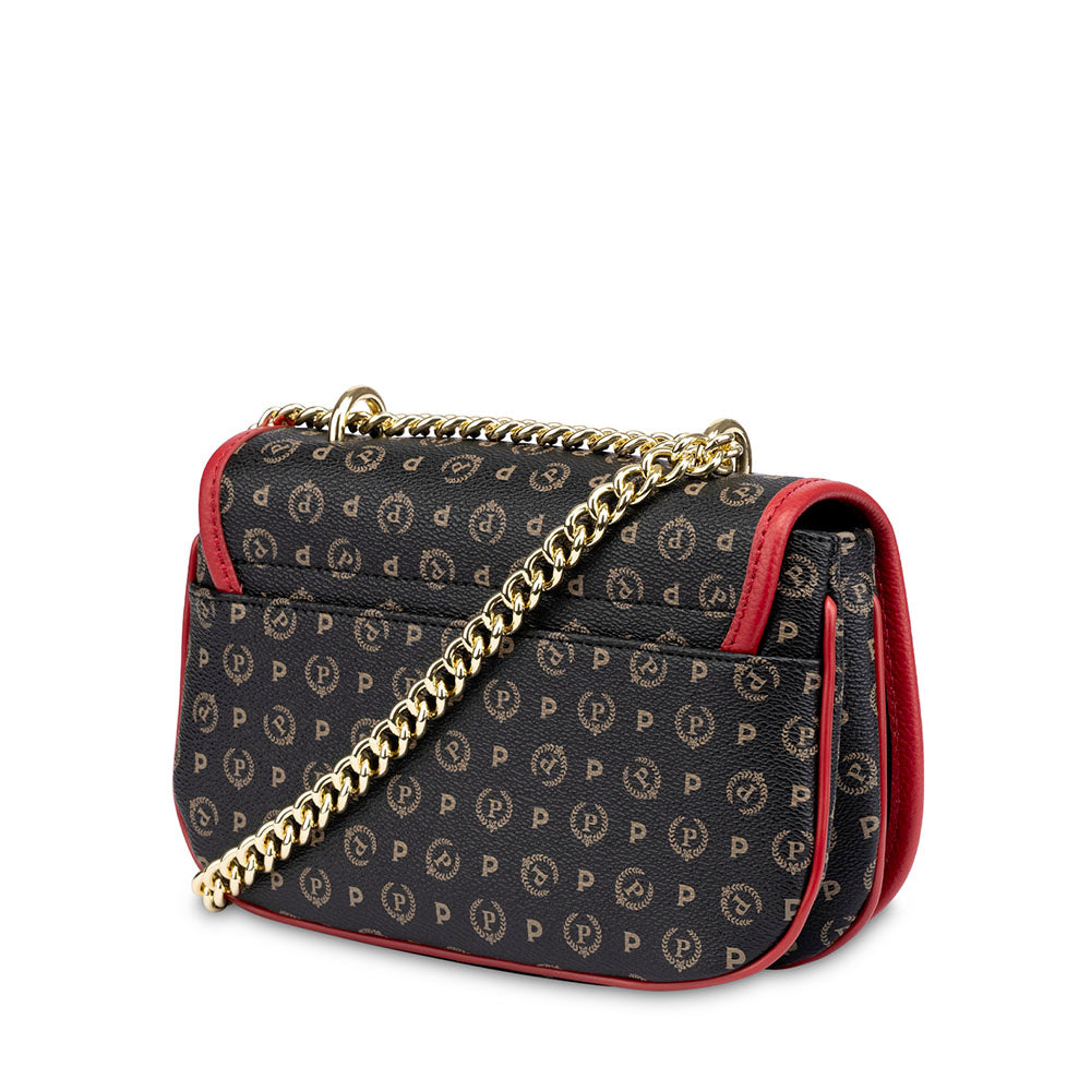Borsa Donna a Tracolla POLLINI linea Heritage Logo Classic Nero e Lacca