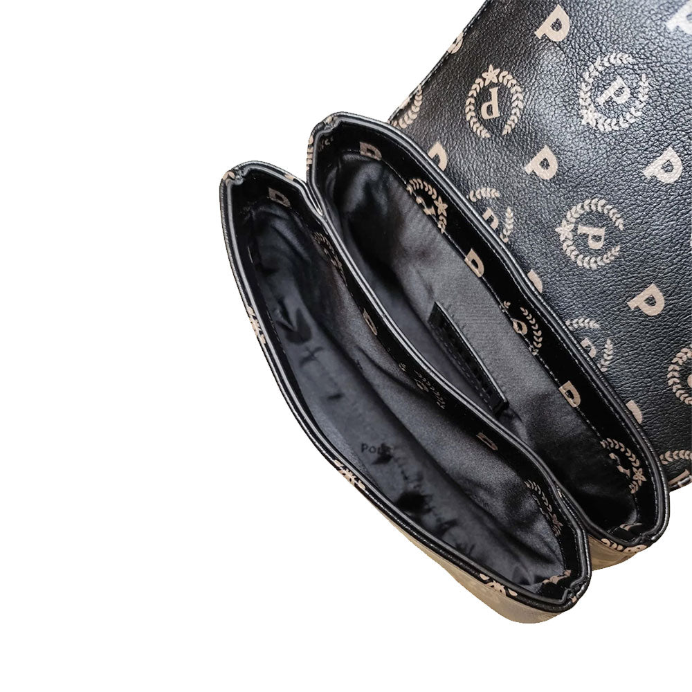 Borsa Donna a Tracolla POLLINI linea Heritage Re-Edition Nero e Nero