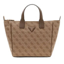 Damen-Henkeltasche GUESS Modell Follie aus Stoff in Latte mit Logo
