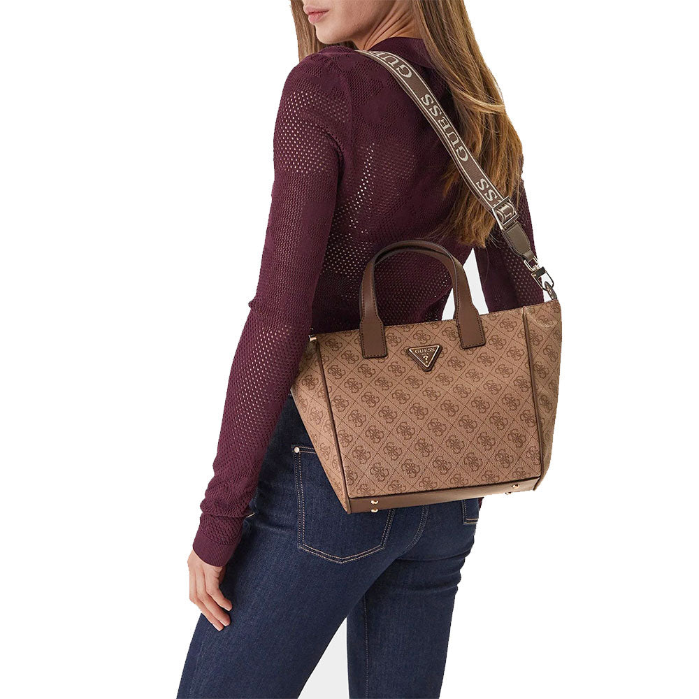 Borsa Donna a Mano in Tessuto GUESS Linea Follie colore Latte Logo