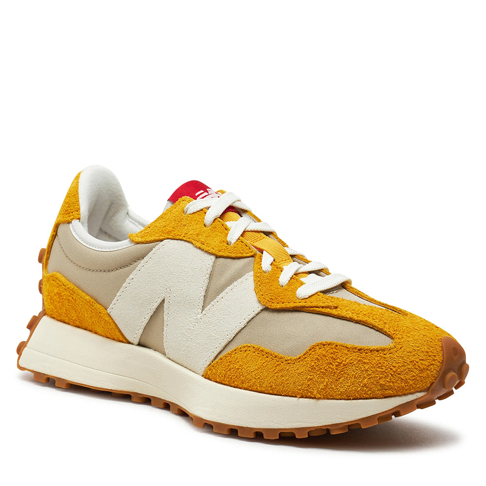 Scarpe Unisex NEW BALANCE Sneakers 327 in Mesh e Suede colore Varsity Gold