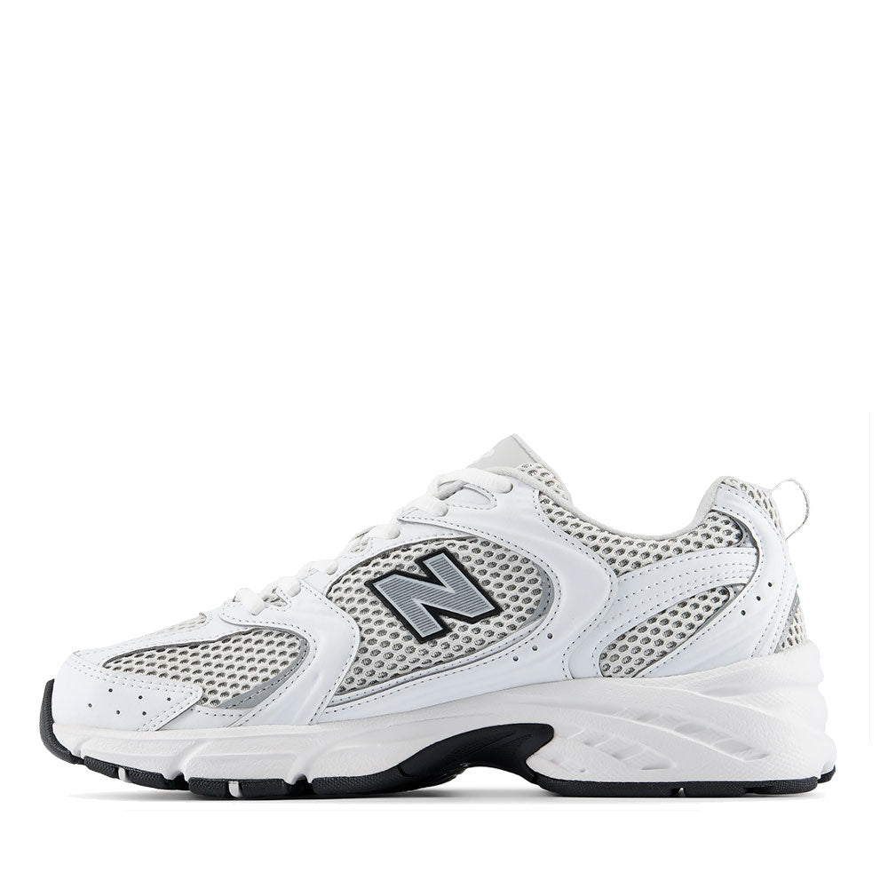 Scarpe Running NEW BALANCE Sneakers 530 in Tessuto Sintetico e Mesh colore White Silver Metallic e Black