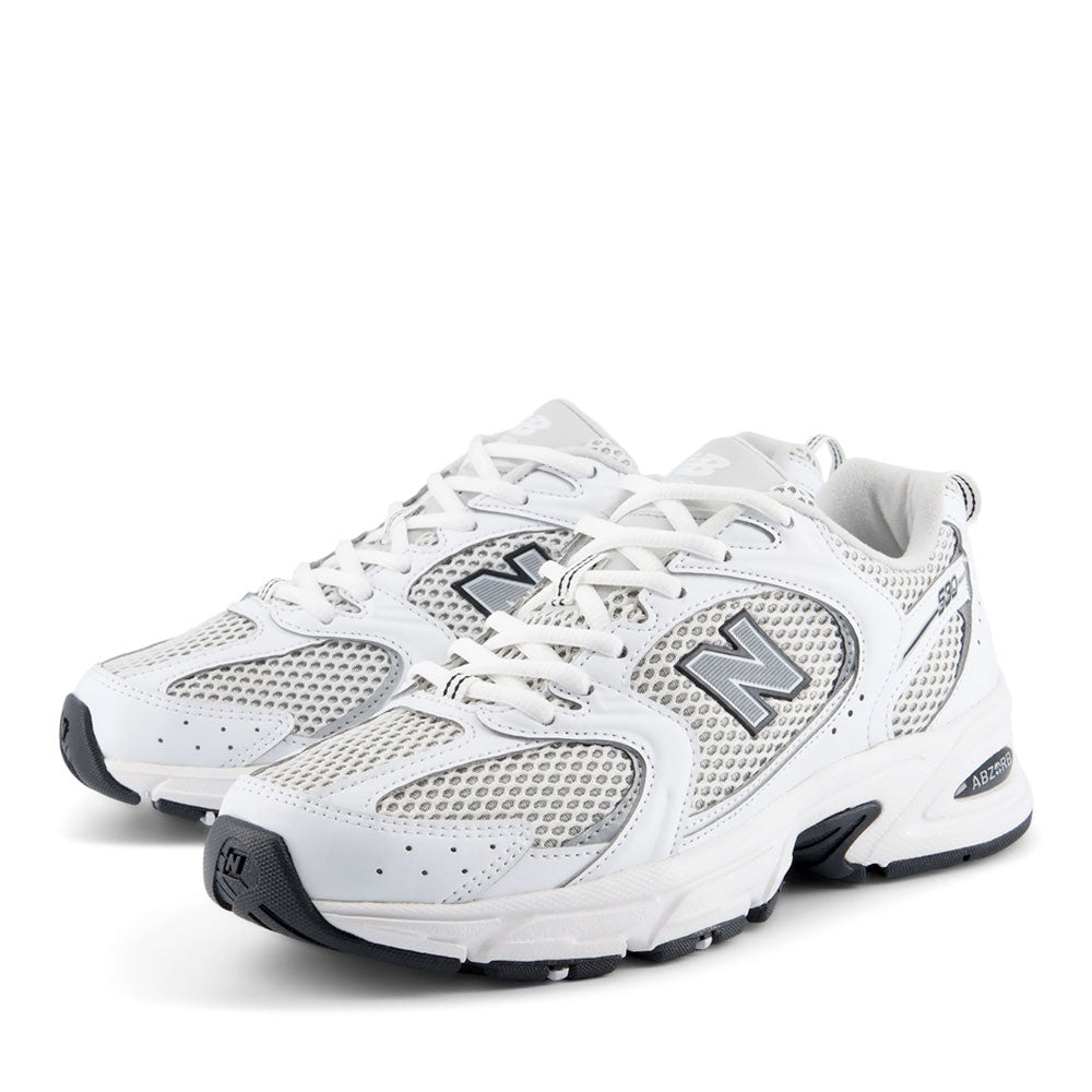 Scarpe Running NEW BALANCE Sneakers 530 in Tessuto Sintetico e Mesh colore White Silver Metallic e Black