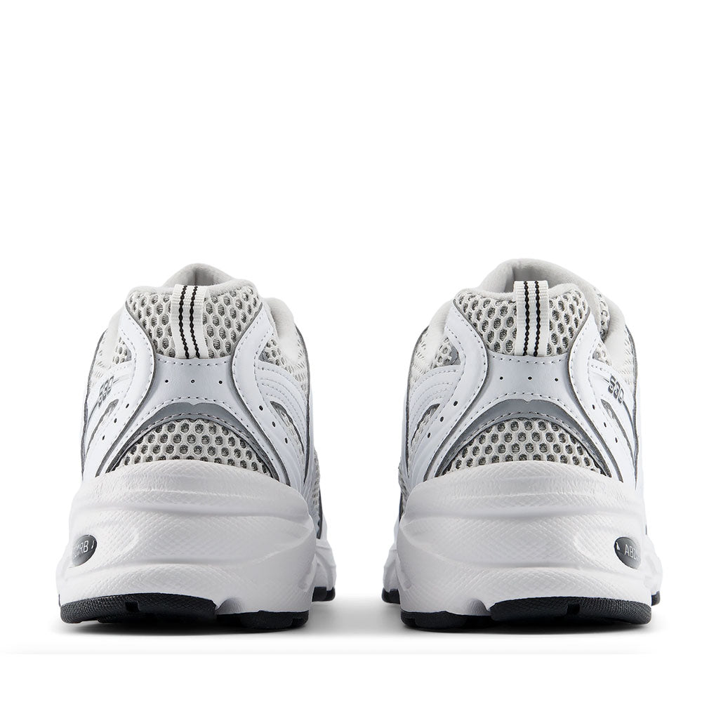 Scarpe Running NEW BALANCE Sneakers 530 in Tessuto Sintetico e Mesh colore White Silver Metallic e Black