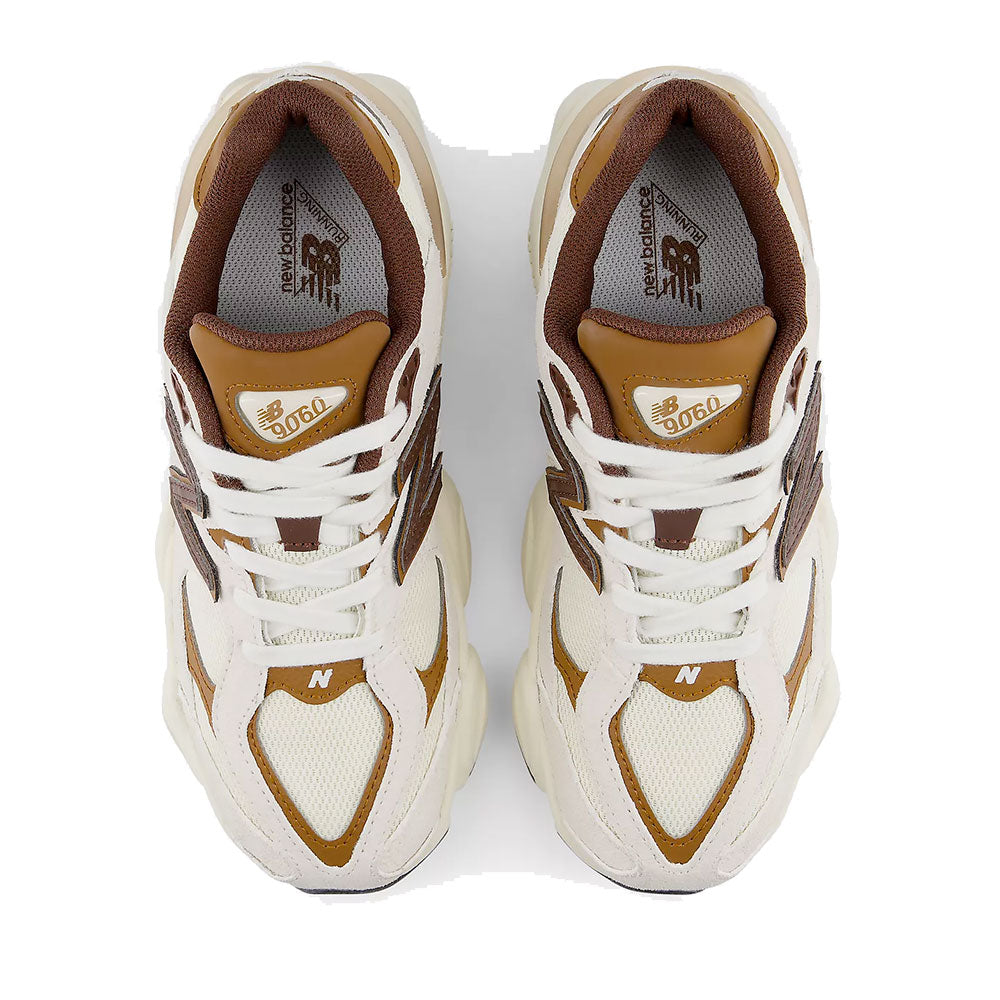 Sneakers Running NEW BALANCE 9060 in Pelle e Mesh Breakfast Tea e Angora