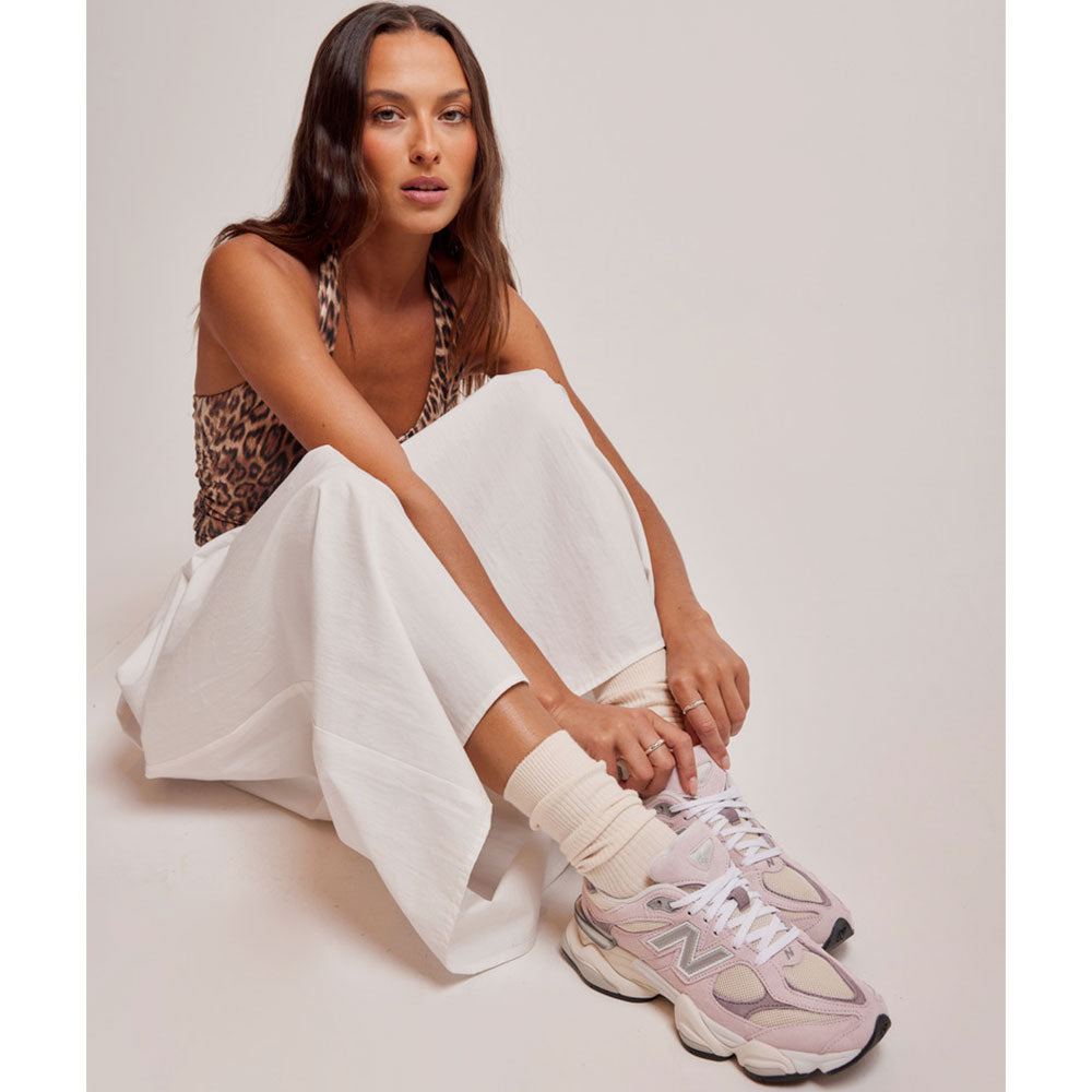 Sneakers Running NEW BALANCE 9060 in Suede e Tessuto Rose Sugar