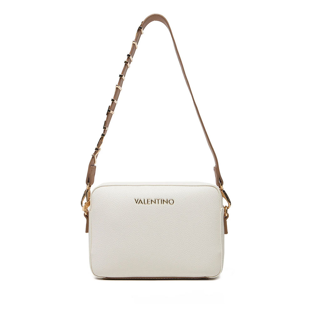 Borsa Donna a Spalla e Tracolla VALENTINO BAGS linea Alexia Colore Bianco - Cuoio Chiusa con Zip