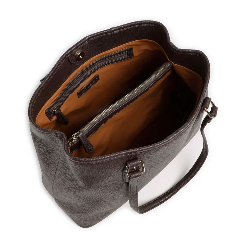 Women's Dark Brown Shoulder Tote Bag VALENTINO BAGS Brixton
