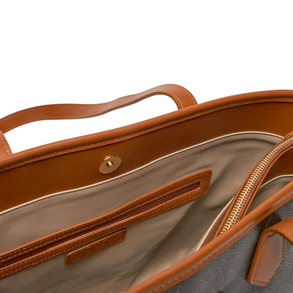 Damen-Shopper VALENTINO BAGS Modell Lady Re in Dunkelbraun-Cognac