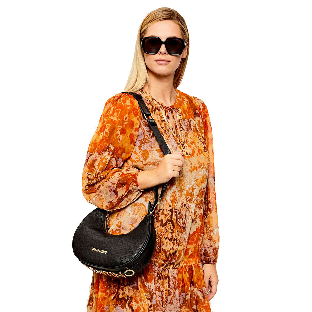 Borsa Donna Hobo a Spalla VALENTINO BAGS linea Shelby Colore Nero