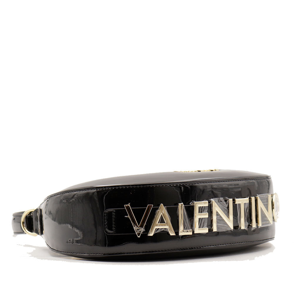 Damen-Beuteltasche VALENTINO BAGS Modell Shelby aus schwarzem Lackleder