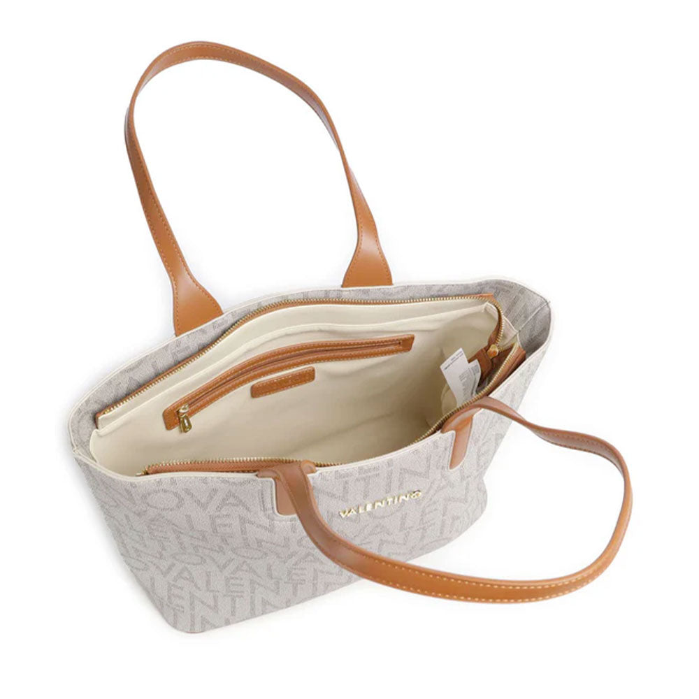 Women's Beige and Natural Shoulder Tote Bag VALENTINO BAGS Regina Re