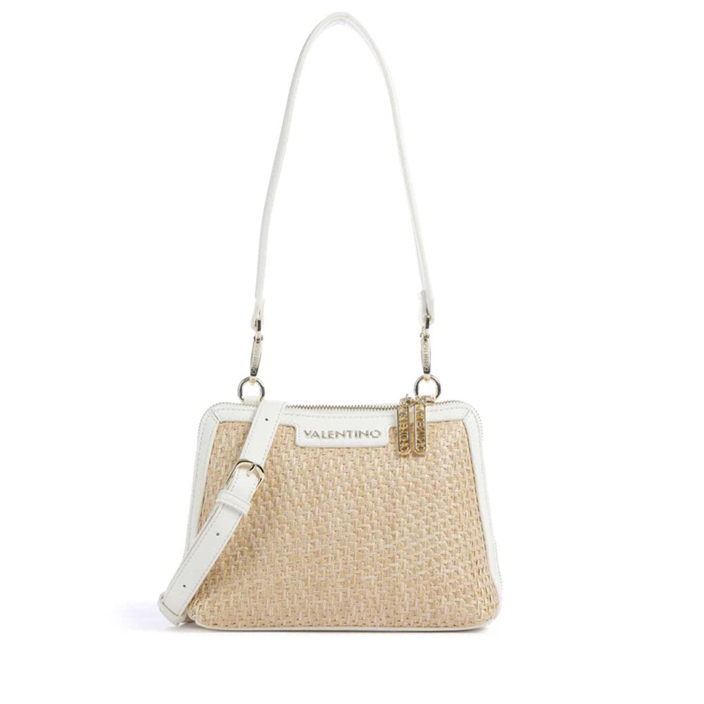 Borsa Donna a Spalla VALENTINO BAGS linea Demetra Colore Naturale - Bianco