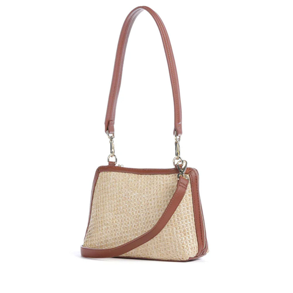 Borsa Donna a Spalla VALENTINO BAGS linea Demetra Colore Naturale - Cuoio