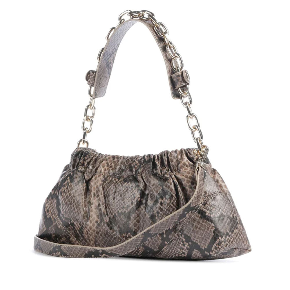 Borsa Donna a Spalla con Tracolla VALENTINO BAGS linea Lumira Colore Pitone - Taupe
